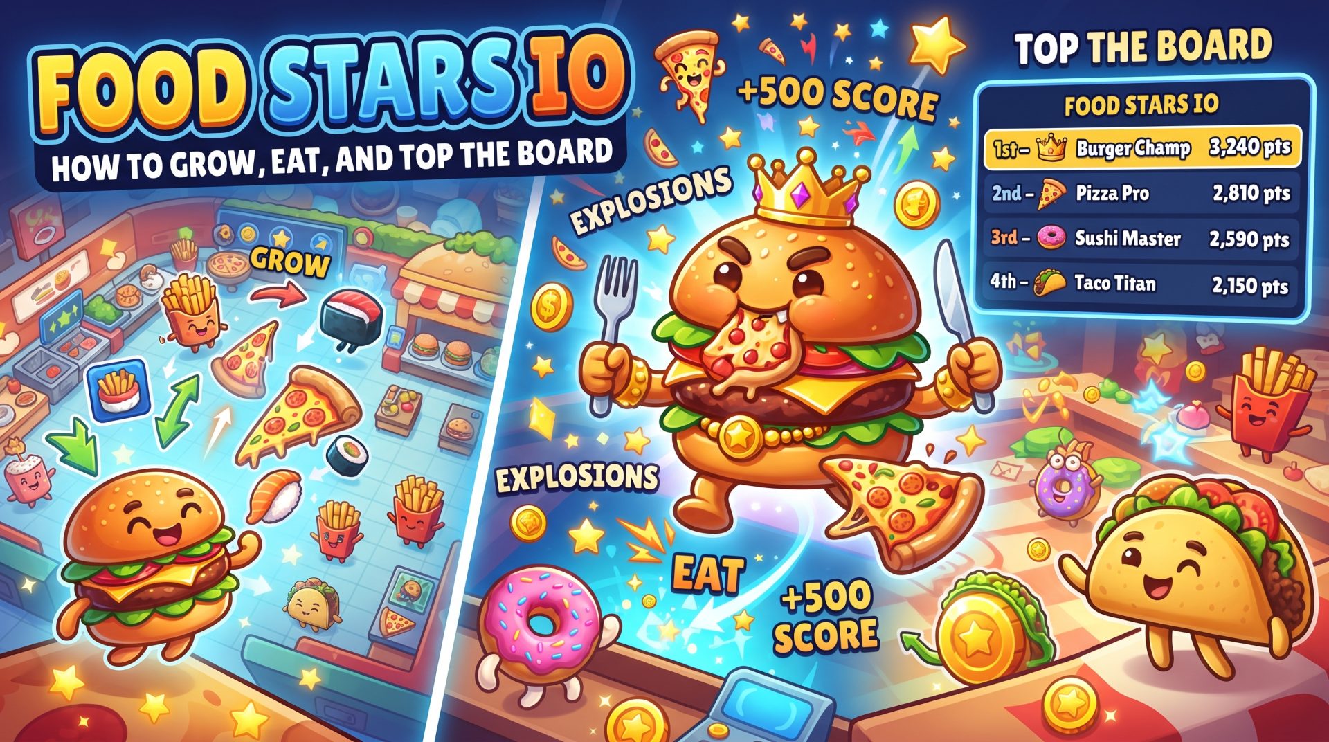 Food Stars IO: How to Grow, Eat, and Top the Board